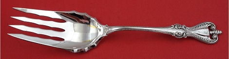 Salad Serving Fork old style with unusual ruffles not pierced 9 1/8